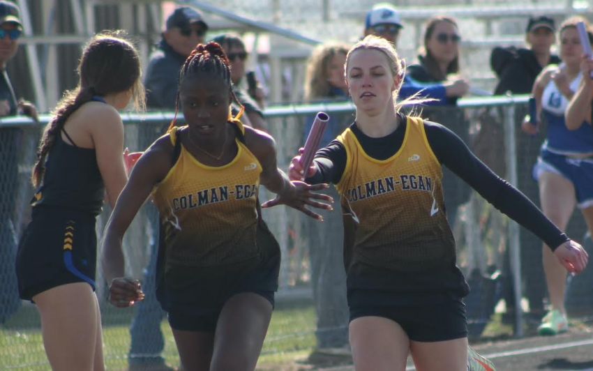 Class B track and field leaders - Colman-Egan showing relay dominance in Class B girls track