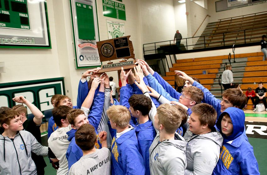 Canton captures fourth straight Class B state dual wrestling title 