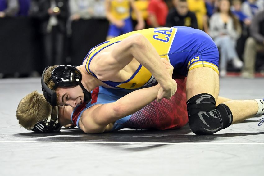 Canton holds Day 1 lead at Class B state wrestling tournament 