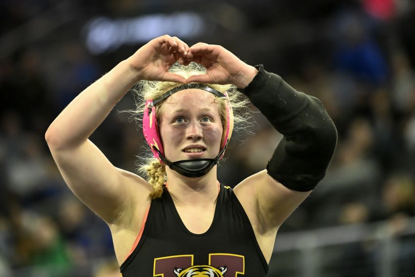 Harrisburg’s Regina Stoeser cements high school wrestling career with fifth state championship 