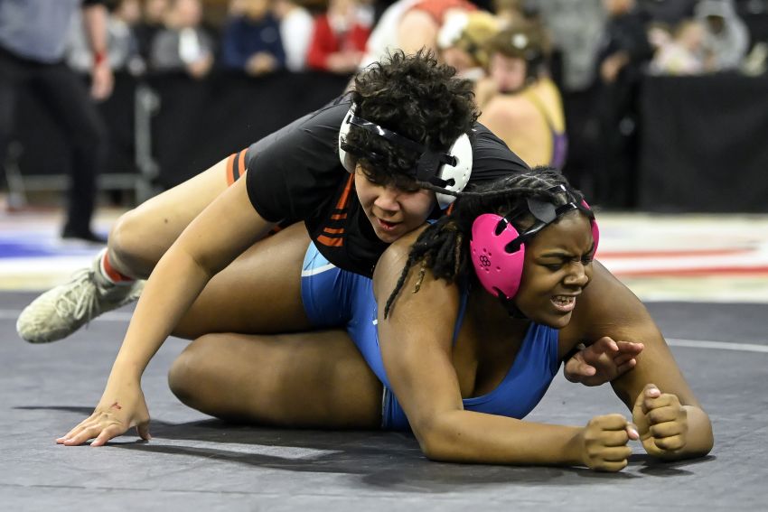 Sapphire White Mountain makes McLaughlin school history at state wrestling tournament 