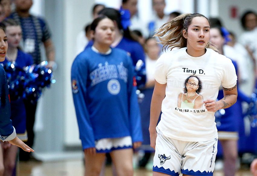 ‘She was everybody’s angel’ - Mahpiya Luta, Lakota Tech girls basketball players honoring Tiny DeCory 
