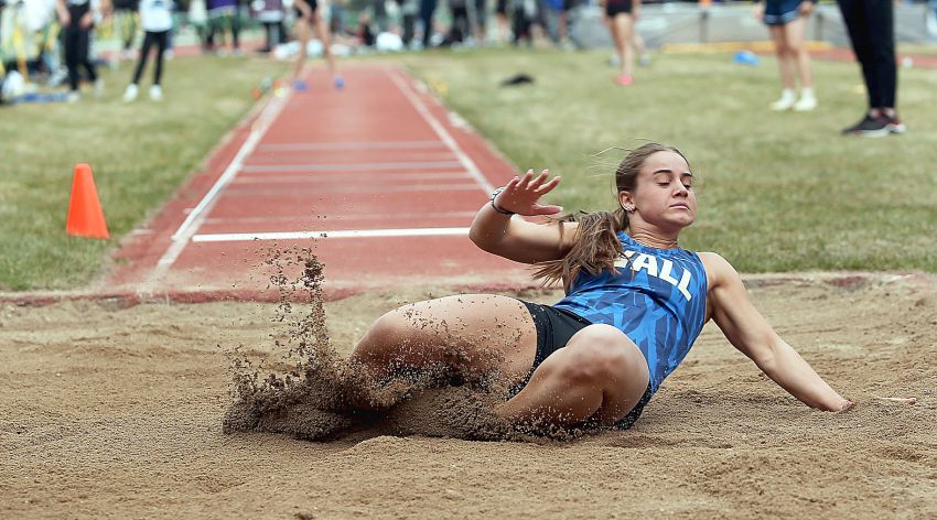 Class B Girls Track and Field Leaders - Wall's Nora Dinger uncorks big long jump to lead Class B standings