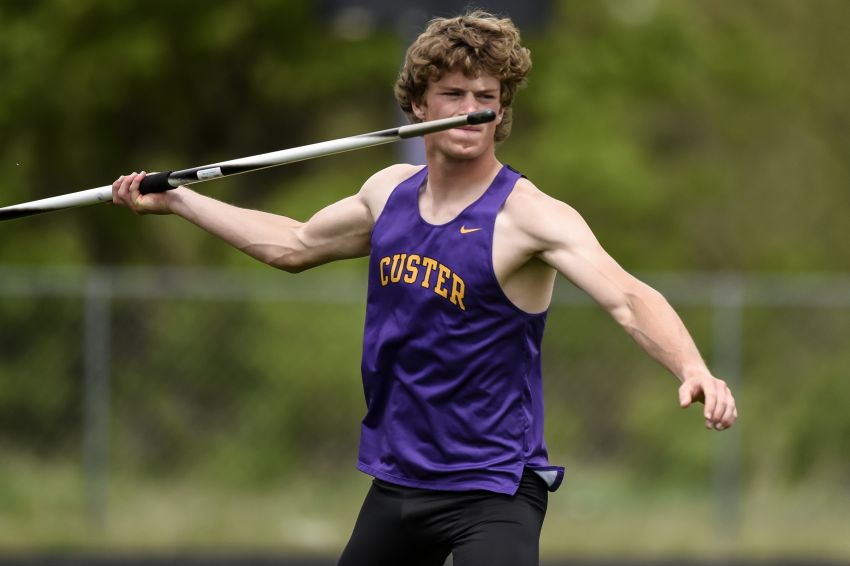 Class A Boys Track and Field Leaders - Custer's Roland Sedlacek sits atop javelin leaderboard 