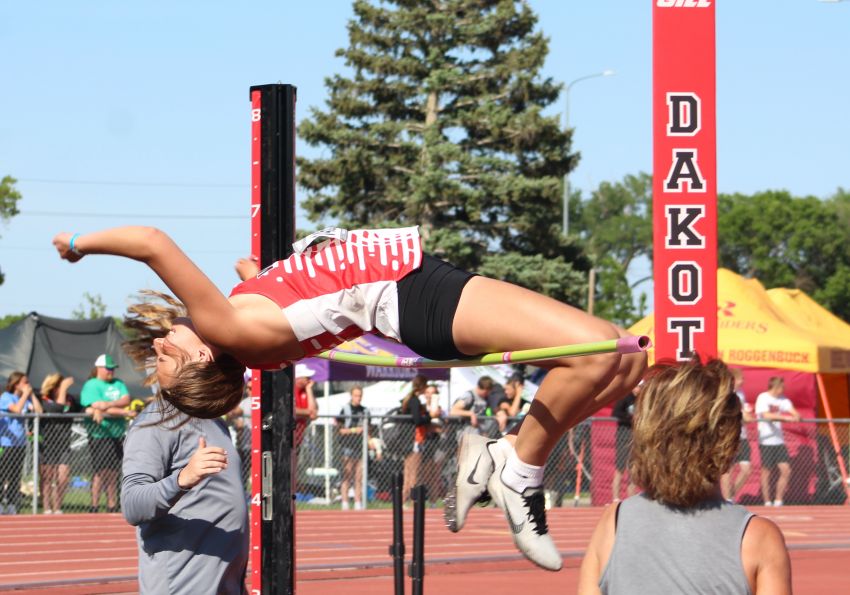 Wagner's Ashlyn Koupal, a rising college basketball prospect, soars to another state high jump title 