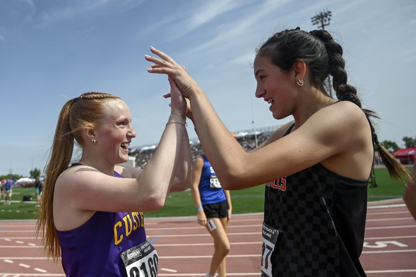 Custer’s Jordyn Larsen leaves it all out on the track, claims three golds and a silver at state