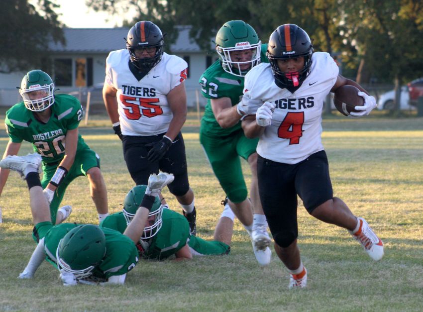 Running back Mack Saxon packs a punch for the Mobridge-Pollock Tigers