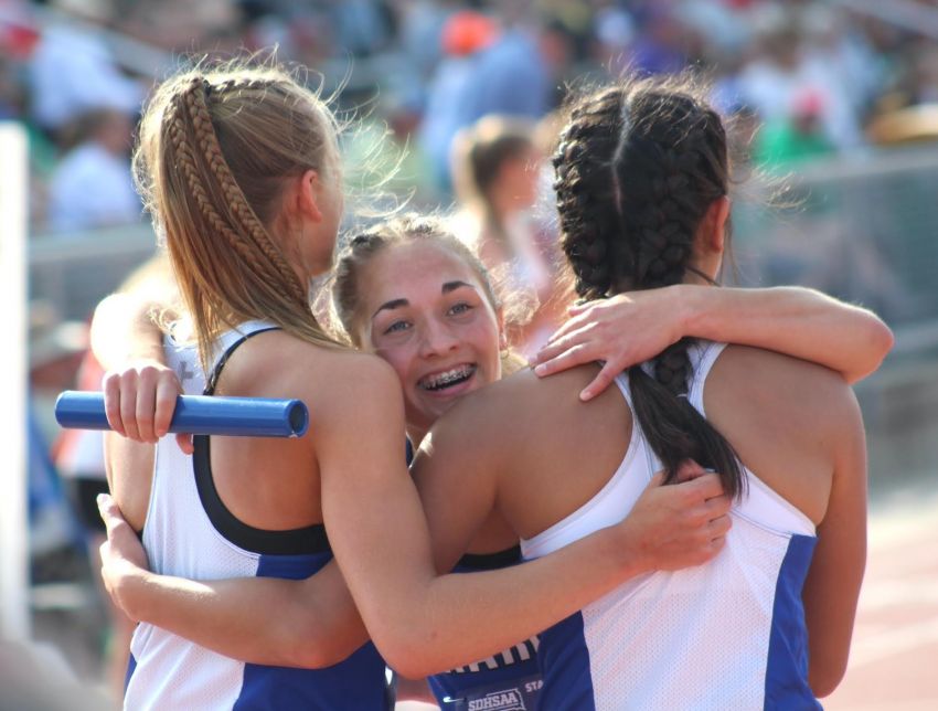 Record breaking relays propel Sioux Falls Christian to Class A team leads at state track meet