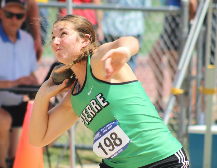  Class AA Girls Track and Field Leaders - Pierre's Reese Terwilliger aiming for second state shot put title