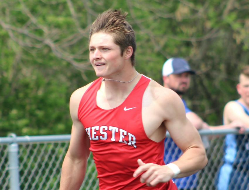   Class B Boys Track and Field Leaders - Chester's Jovi Wolf leading Class B sprints and long jump