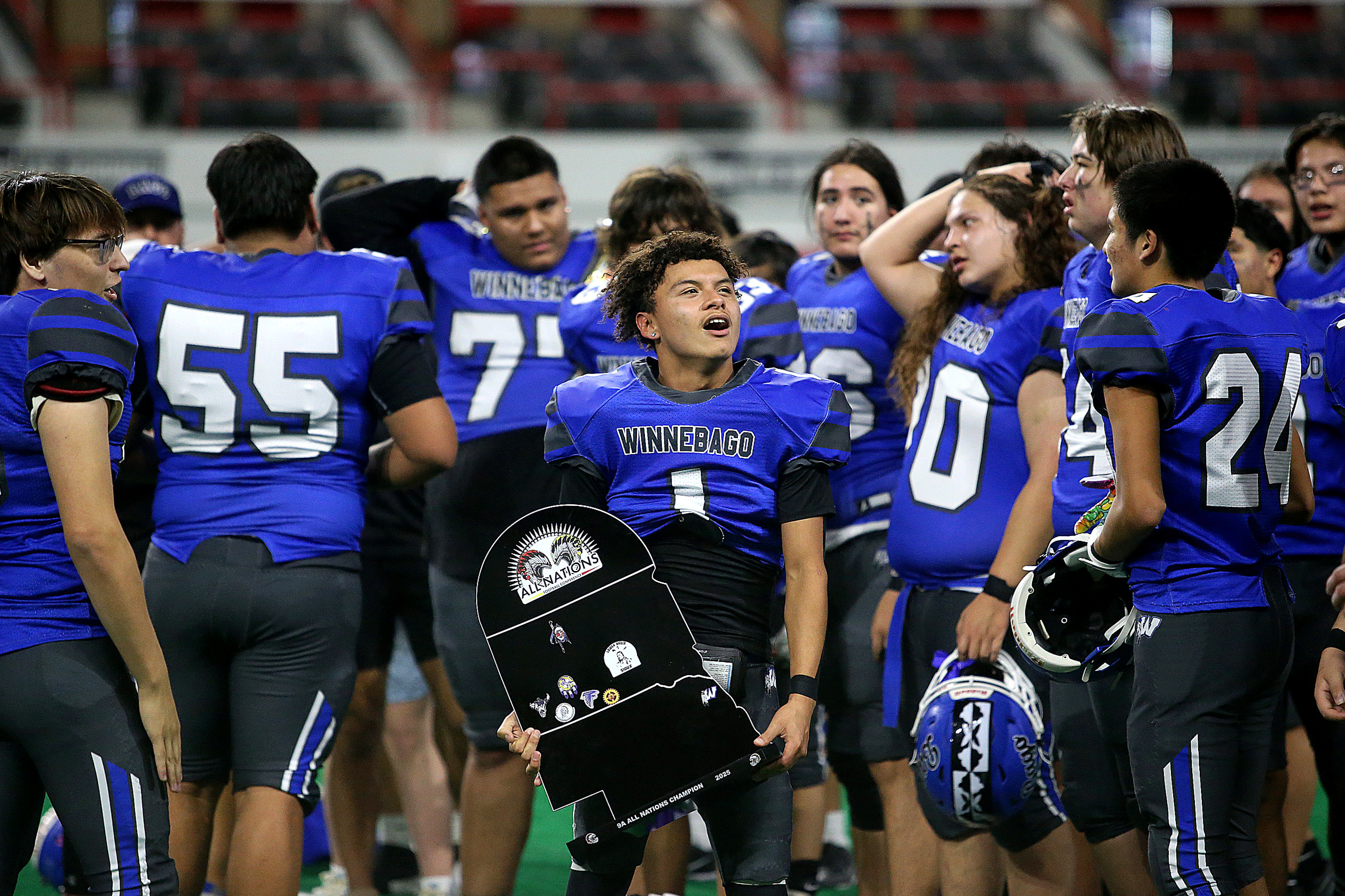 PHOTO GALLERY: HS Football All Nations 9A title - Todd County vs Winnebago (NE) 
