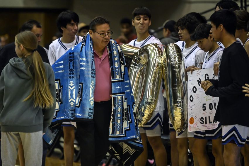 Wakpala’s Silas Blaine records 500th career coaching victory at Lakota Nation Invitational  