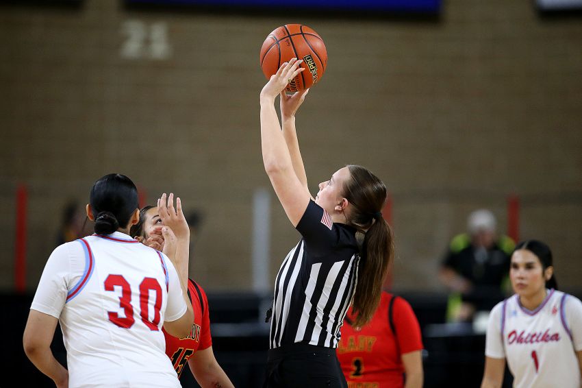 Deuel High graduate Josie Anderson officiates first LNI tournament in her second year as an basketball official 