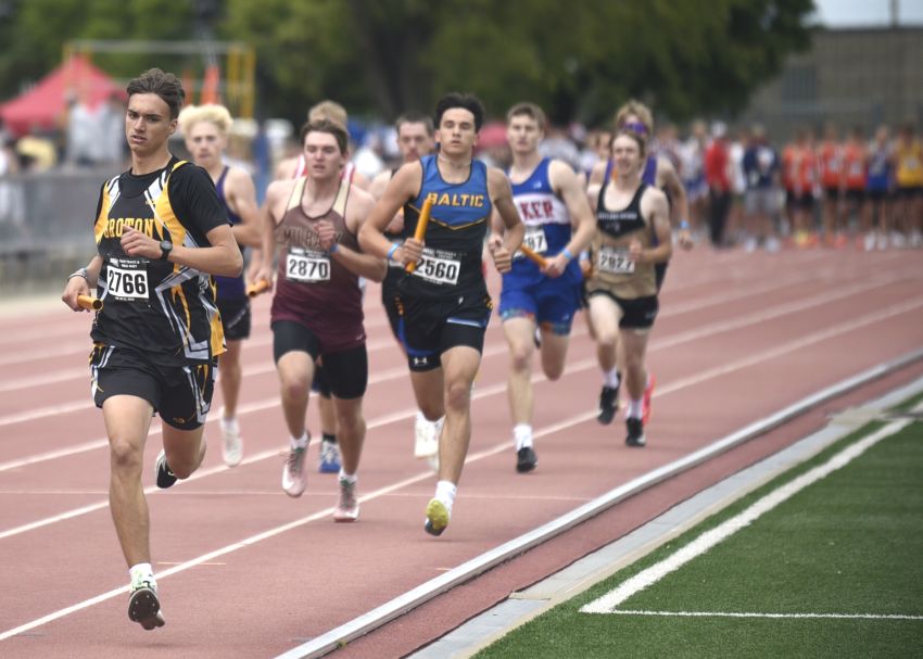 Groton Area’s Jayden Schwan claims three first-place finishes at Roncalli Geffdog Relays