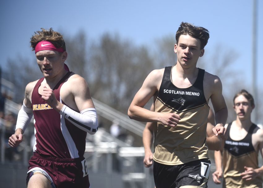 Scotland/Menno’s Izayah Ulmer takes top spot in three events at Great Plains Conference meet